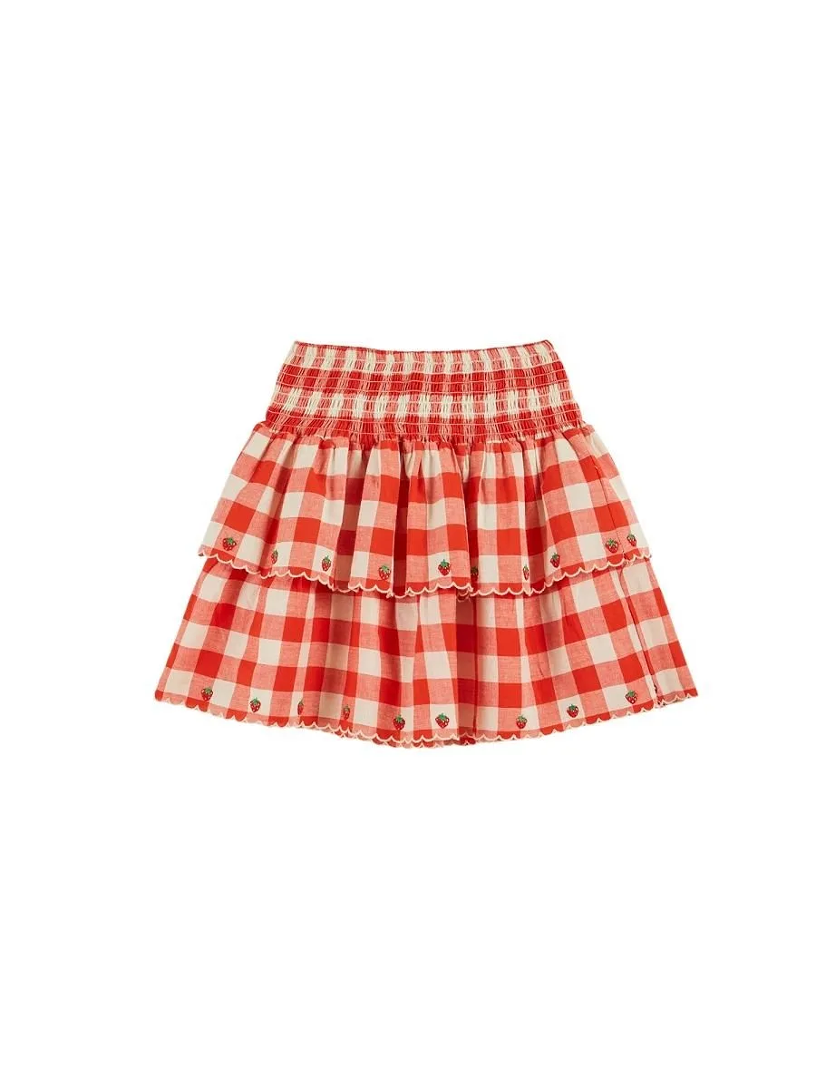 Emile Et Ida Embroidered Gingham Skirt