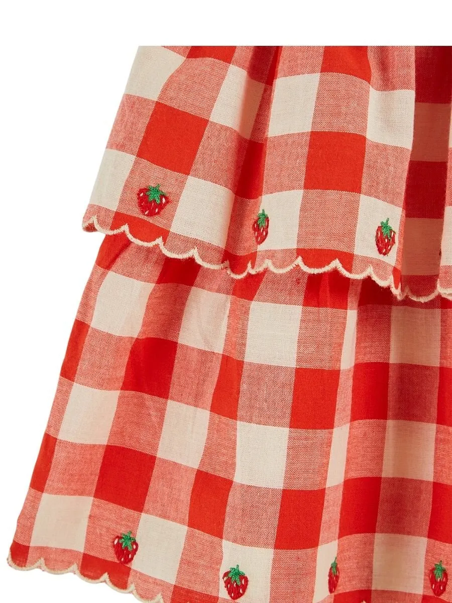 Emile Et Ida Embroidered Gingham Skirt
