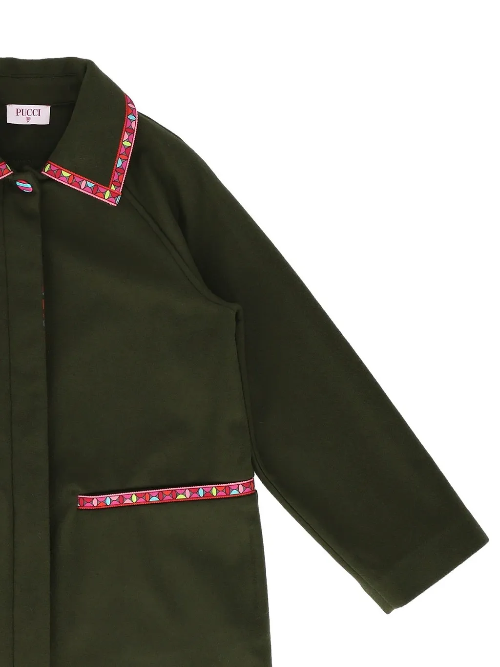 Emilio Pucci Junior Geometric-Trim Logo Patch Coat