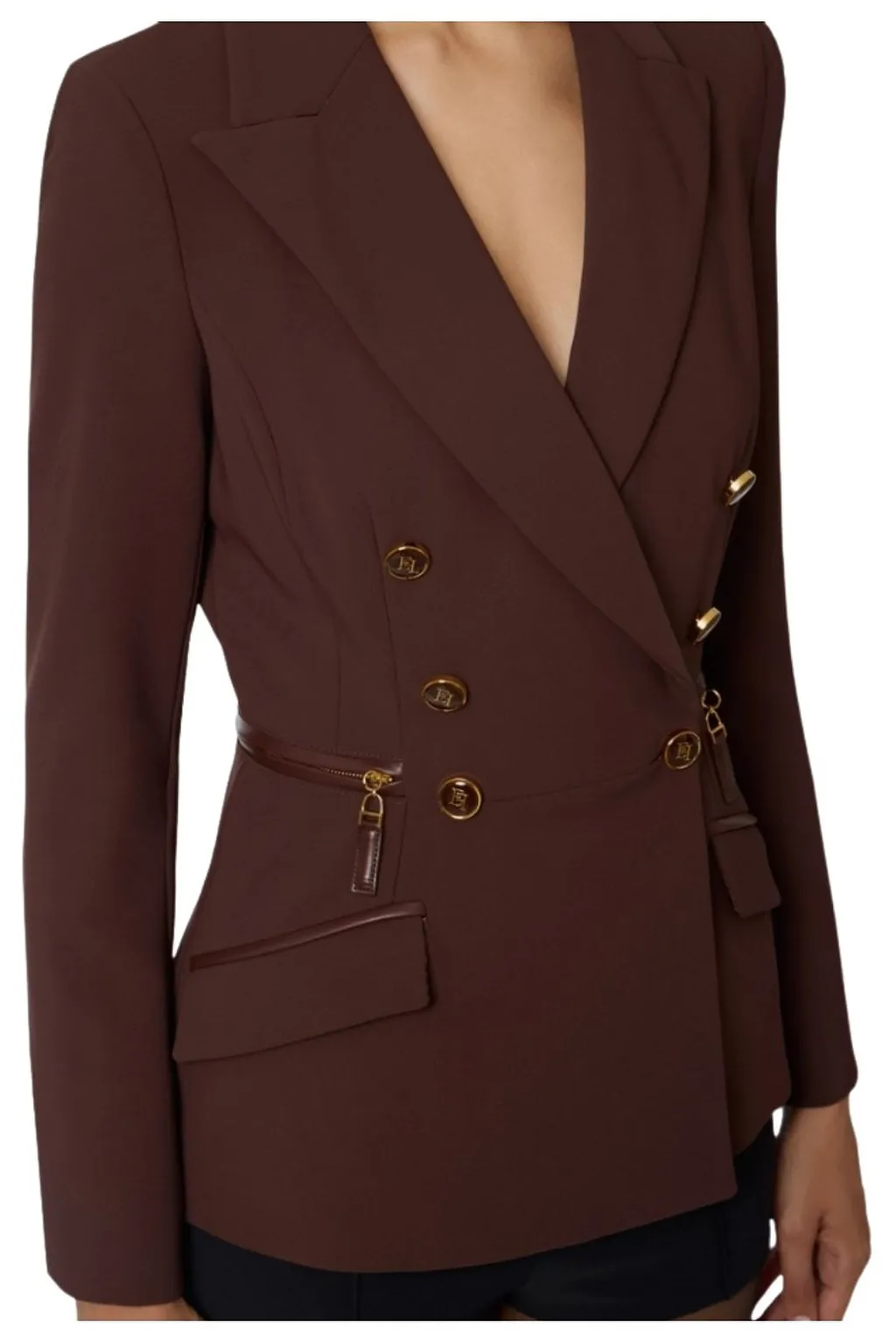 Elisabetta Franchi Double Breasted Tailored Blazer