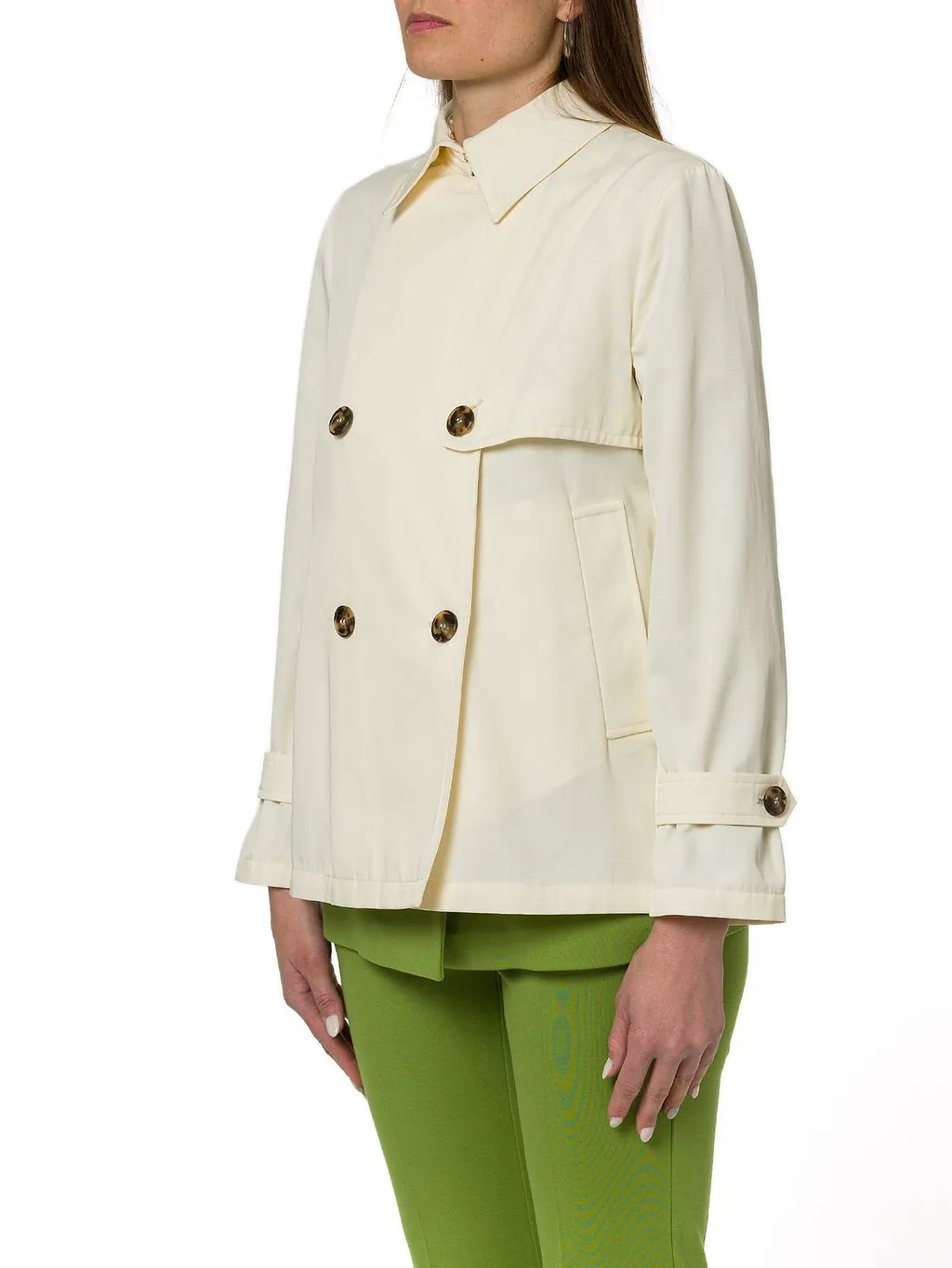 Emme Marella Double-Breasted Water-Repellent Gabardine Trench Coat