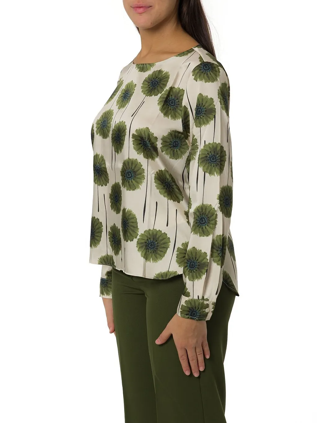 Printed Crewneck Blouse
