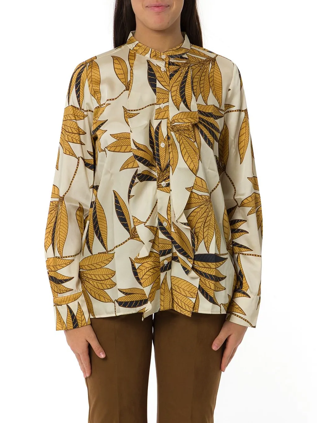 Emme Marella Ruffed Printed Blouse