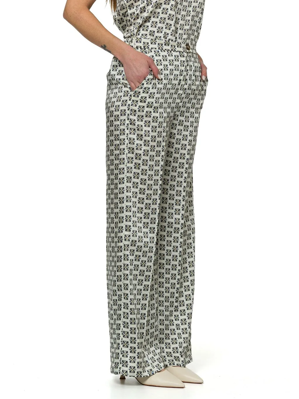 Emme Marella Printed Twill Trousers