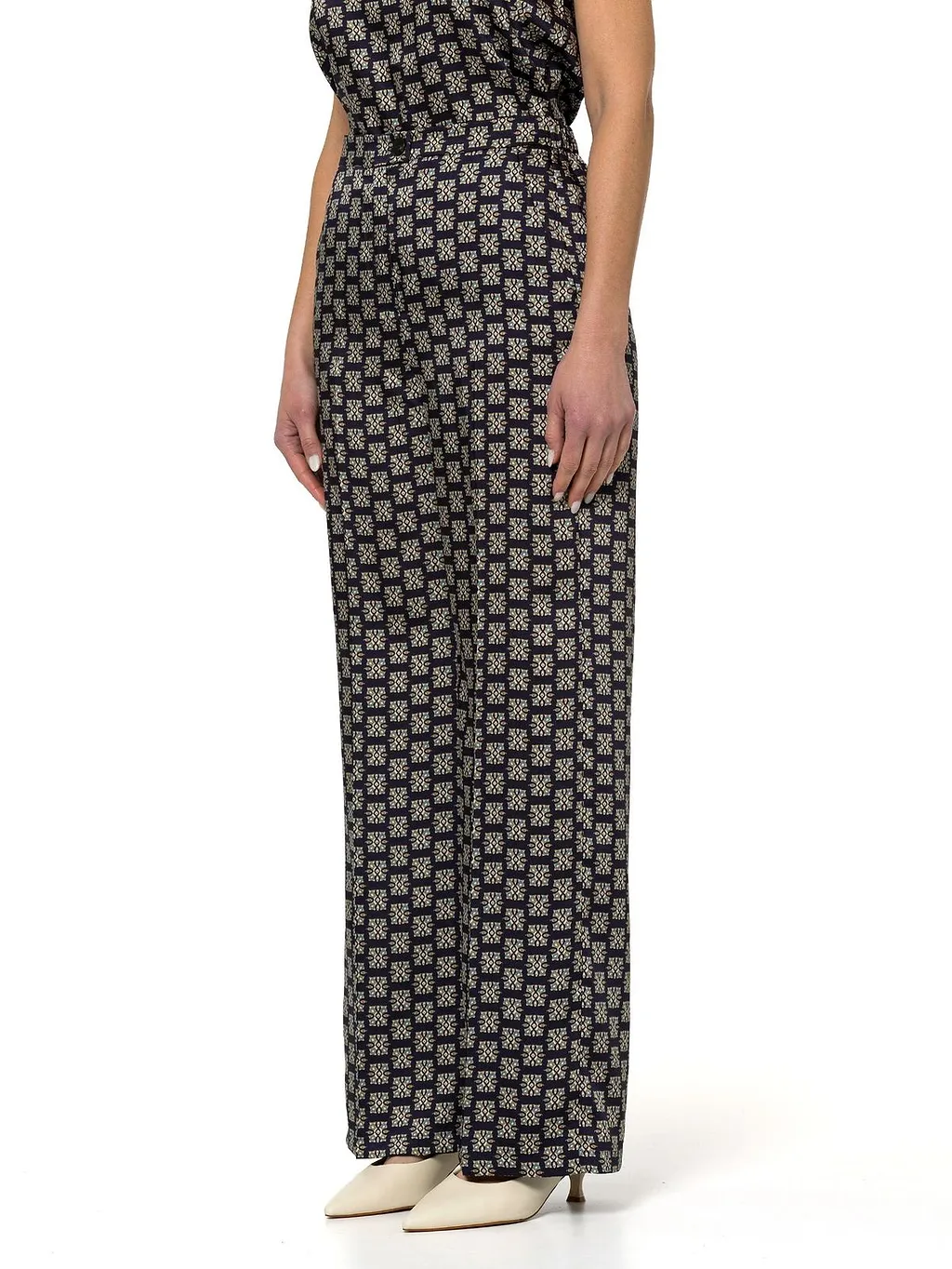 Emme Marella Printed Twill Trousers
