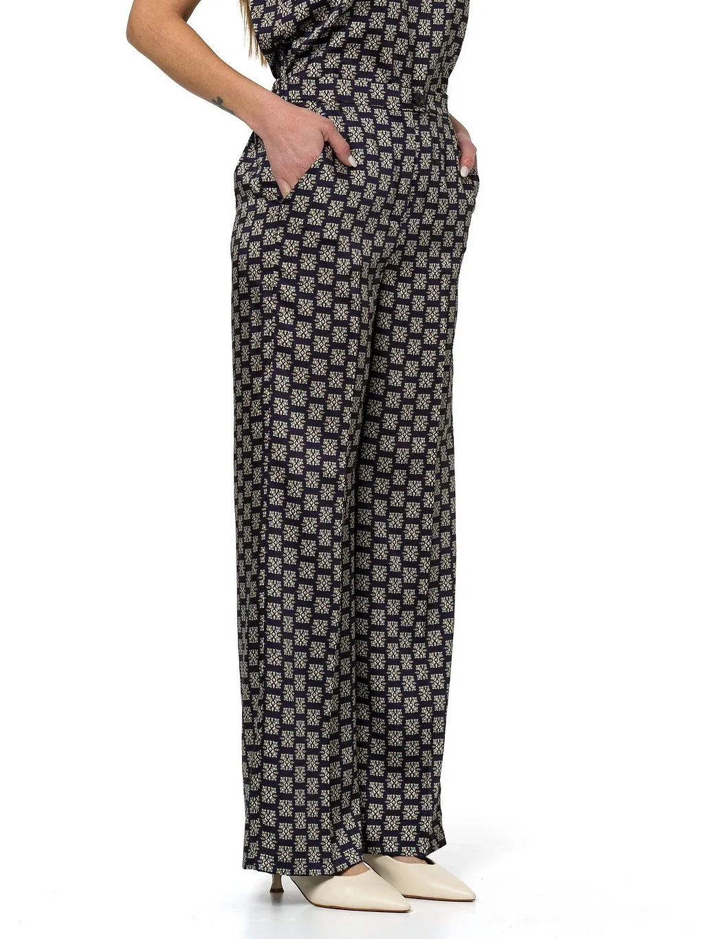 Emme Marella Printed Twill Trousers