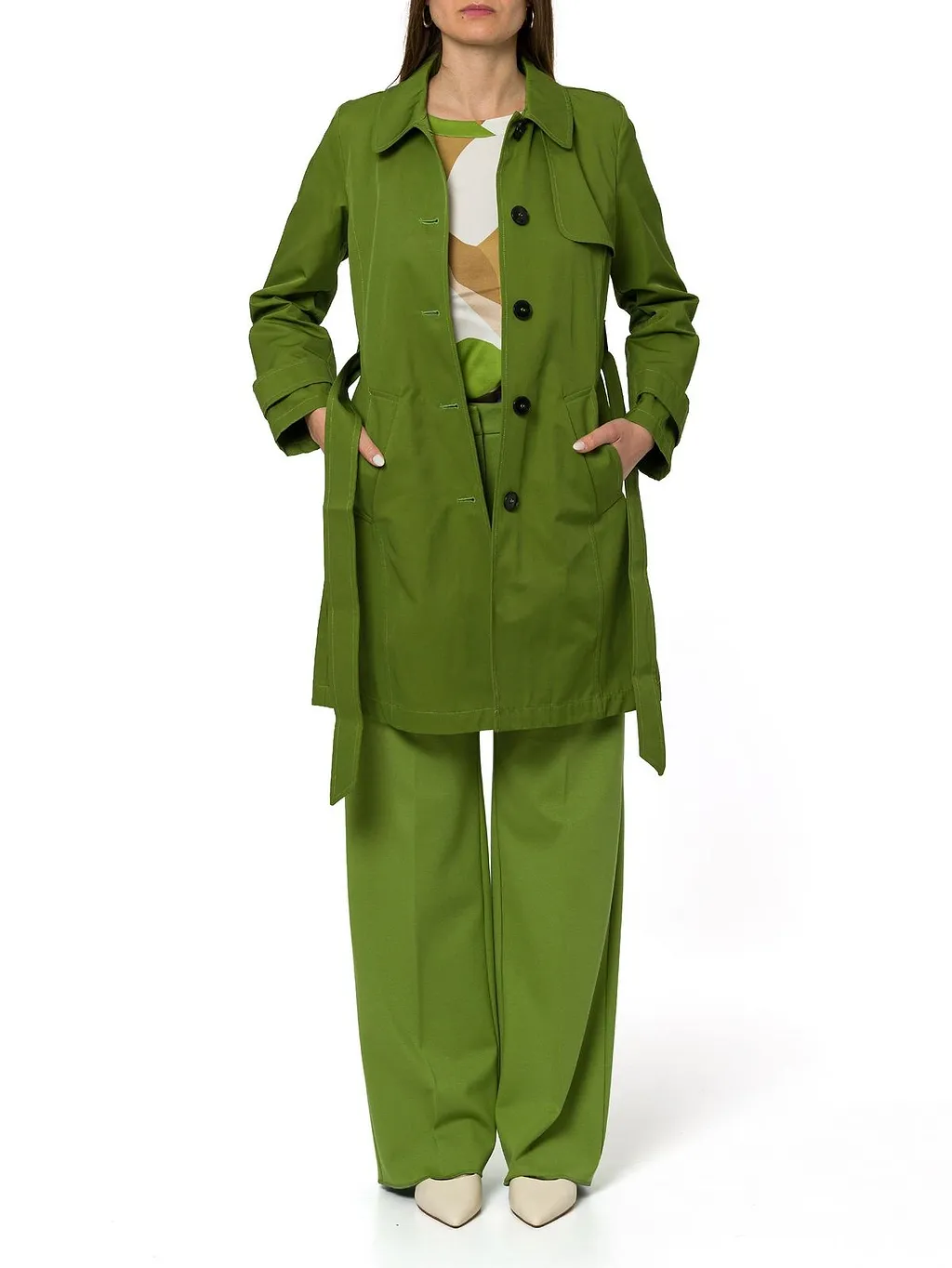 Emme Marella Single-Breasted Water-Repellent Trench Coat