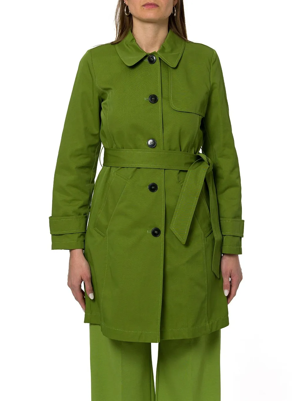 Emme Marella Single-Breasted Water-Repellent Trench Coat