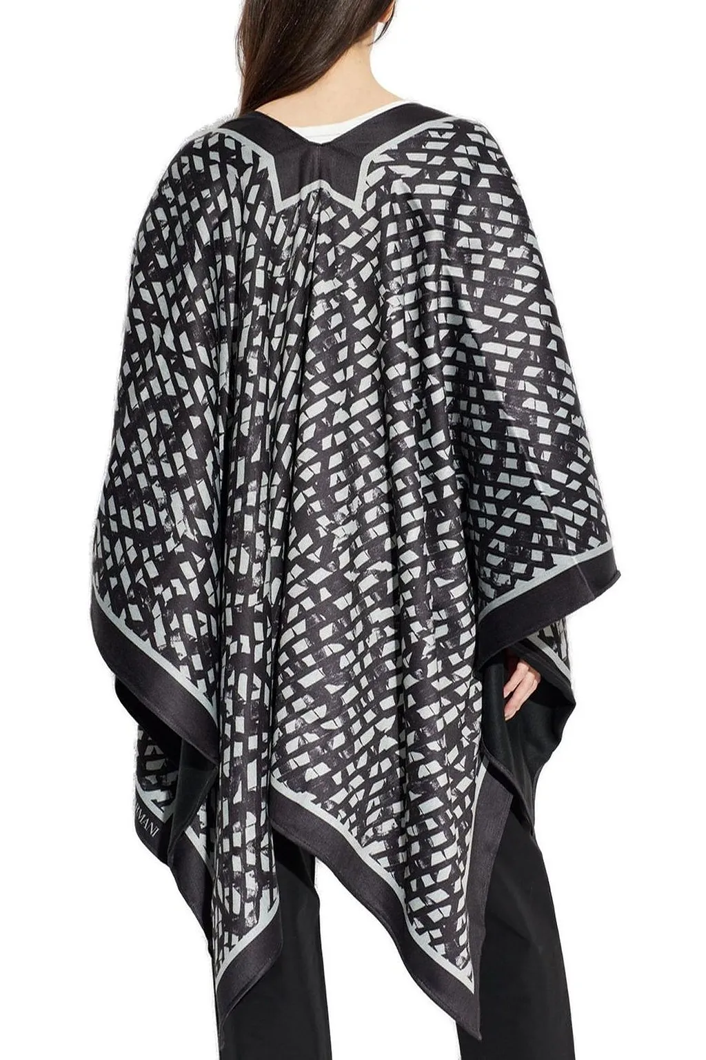 Emporio Armani All-Over Patterned Open Front Poncho