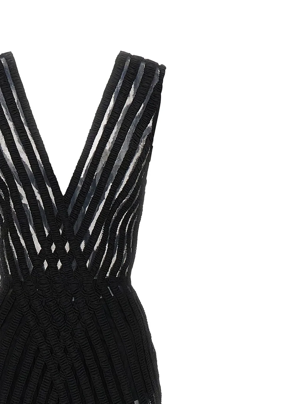Elisabetta Franchi Striped Tulle Maxi Dress