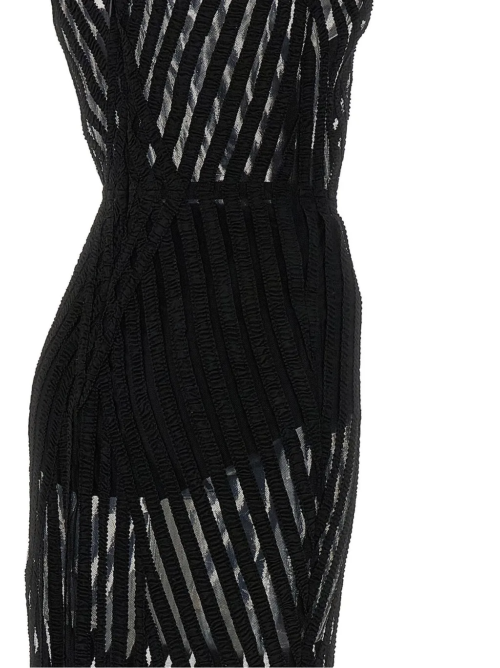 Elisabetta Franchi Striped Tulle Maxi Dress
