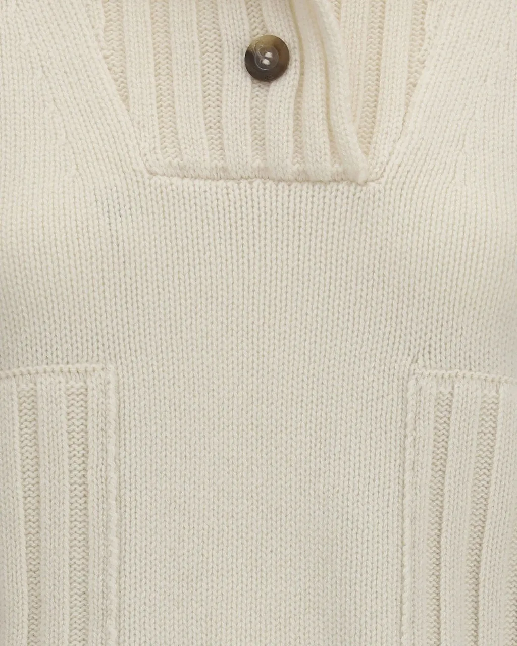 Ella Ribbed Button-Neck Knitted Sweater