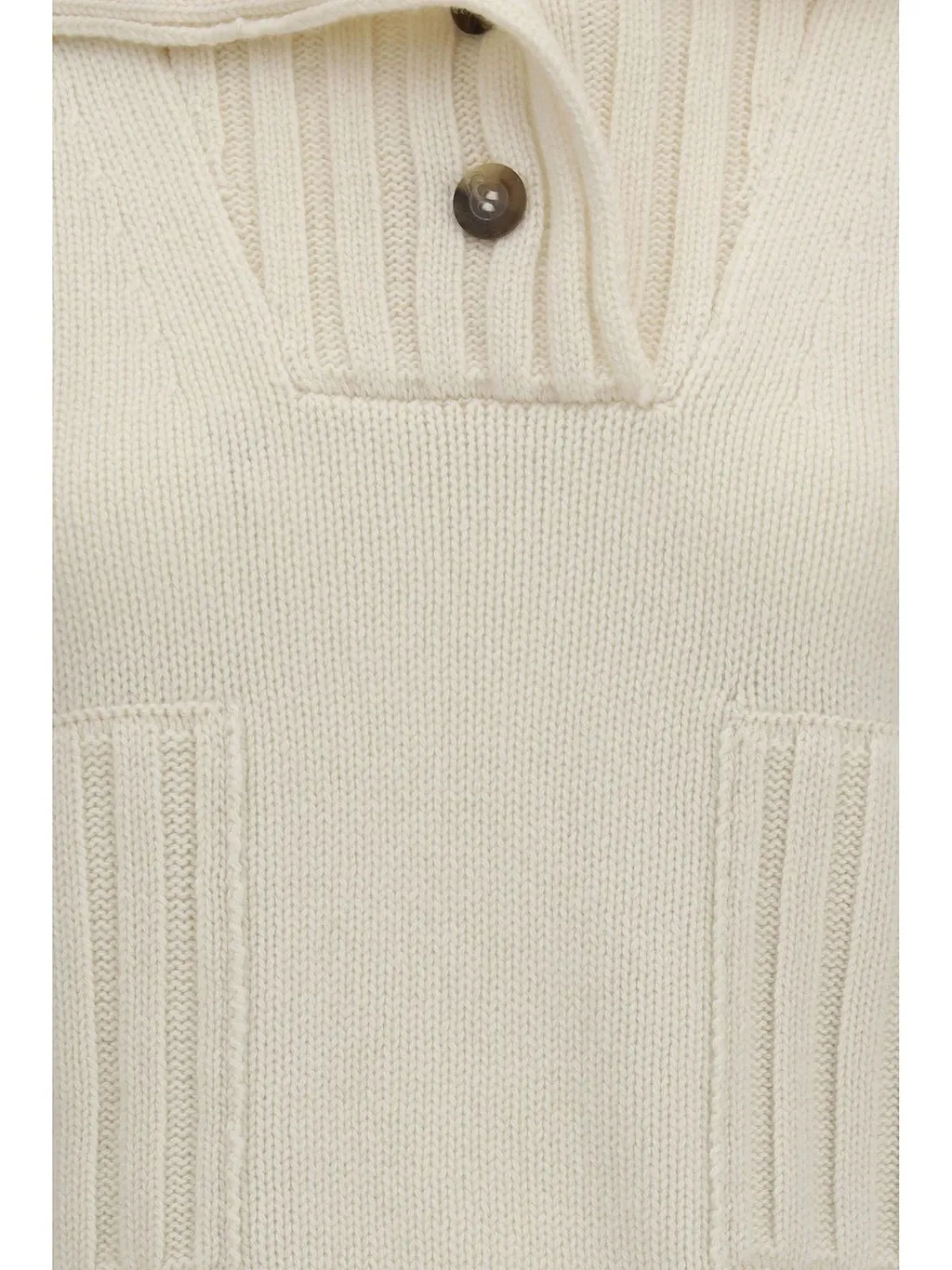 Ella Ribbed Button-Neck Knitted Sweater