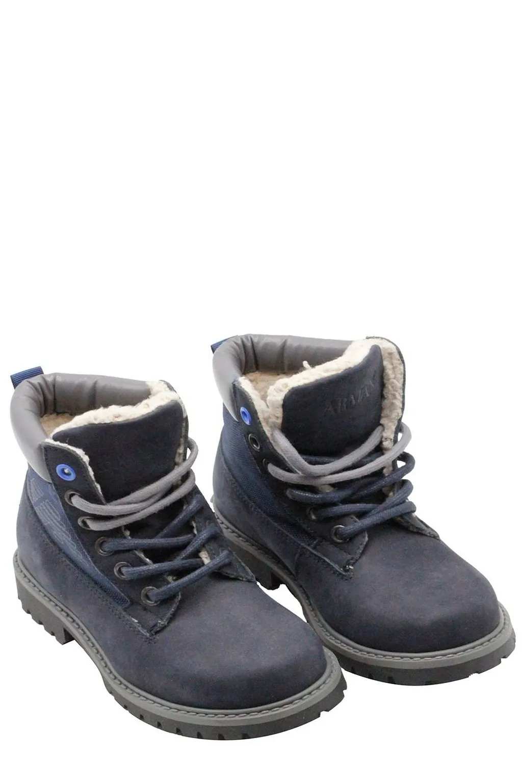 Emporio Armani Kids Round Toe Boots