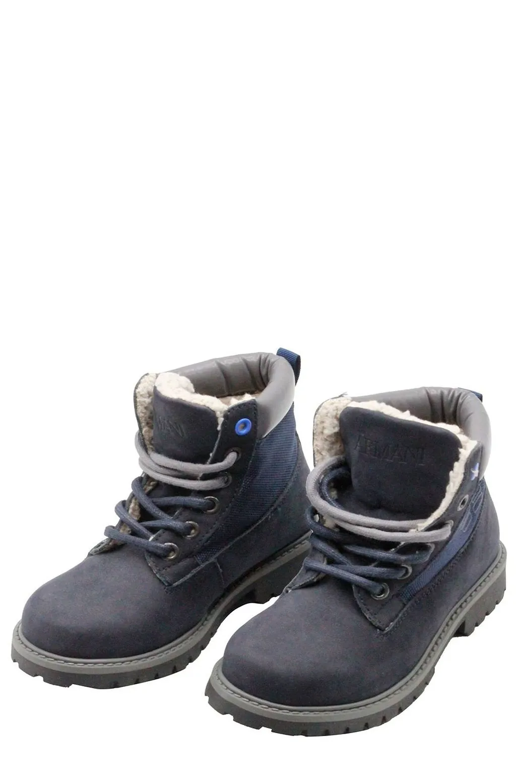 Emporio Armani Kids Round Toe Boots