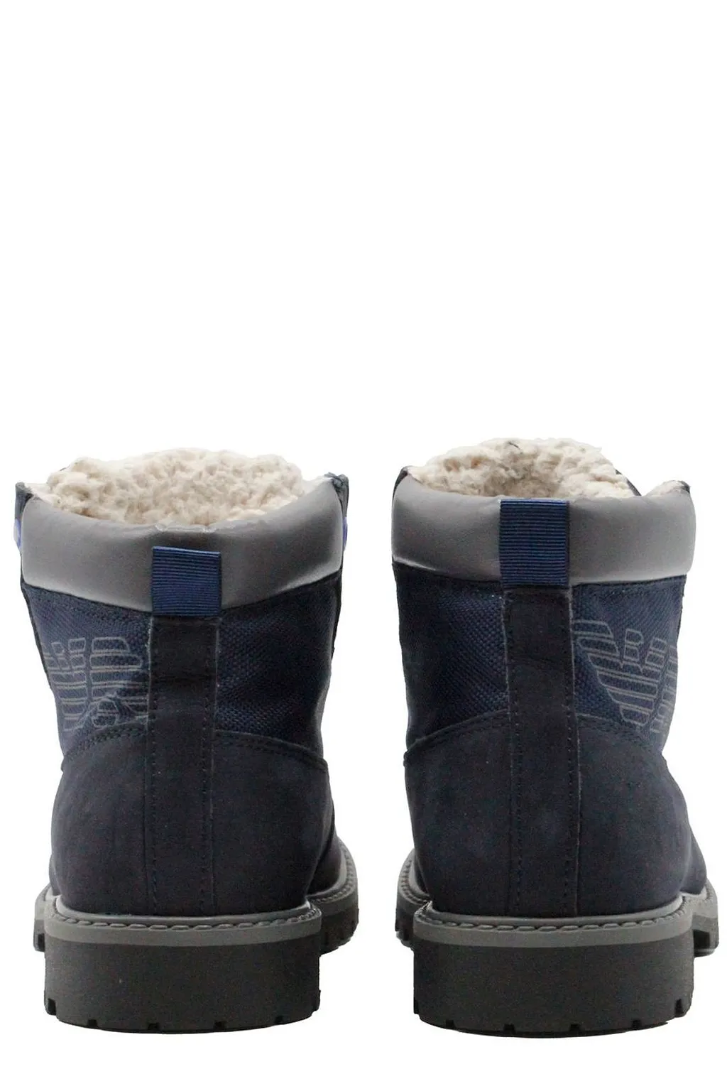 Emporio Armani Kids Round Toe Boots