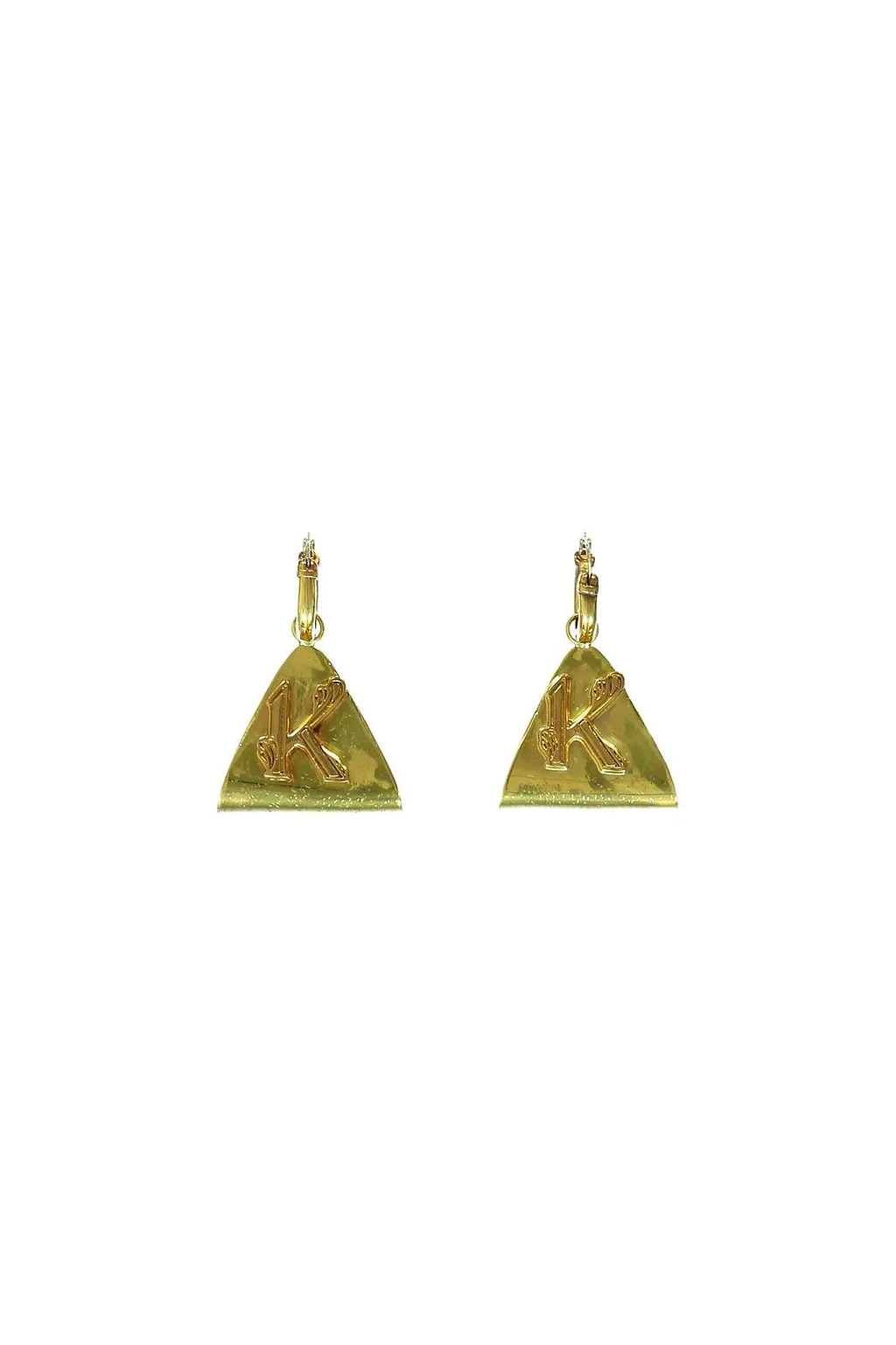 Engraved Triangle Drop Earrings