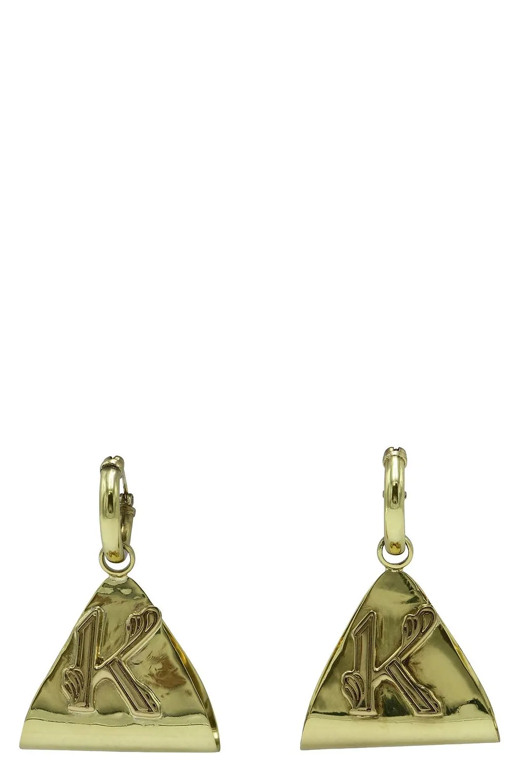 Engraved Triangle Drop Earrings