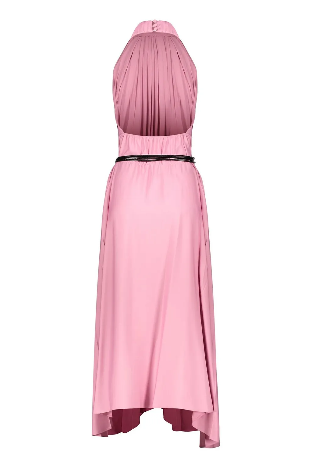 Ellery Plissé Belted Halterneck Dress
