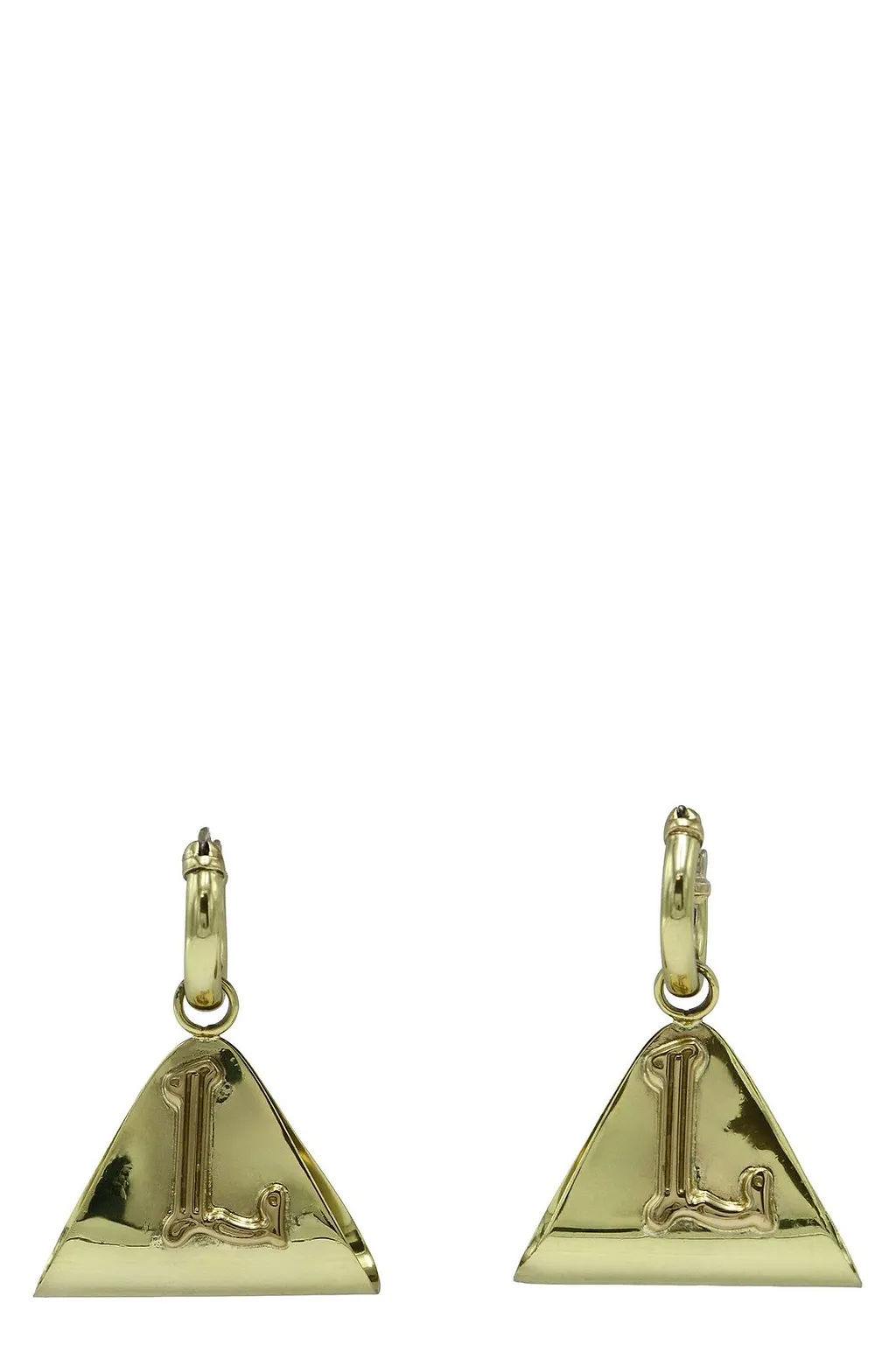 Ellery Logo Triangle Drop Earrings