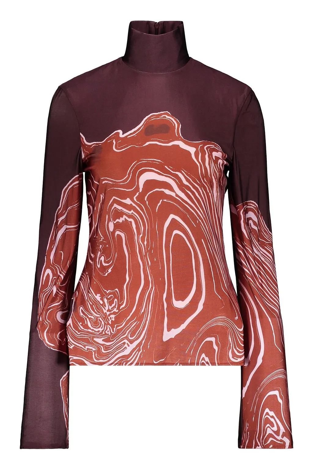 Ellery Printed High Neck Top