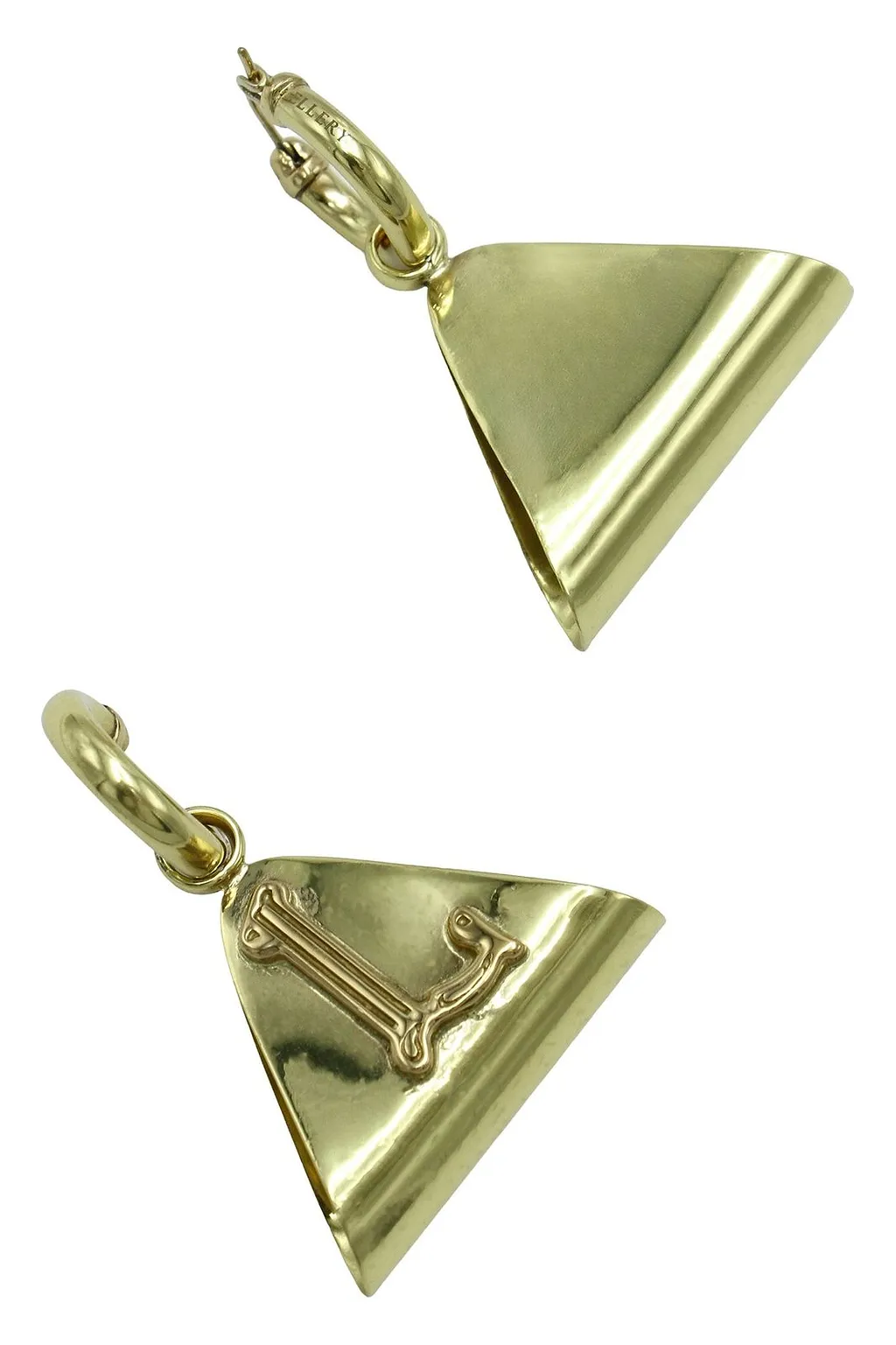 Ellery Logo Triangle Drop Earrings