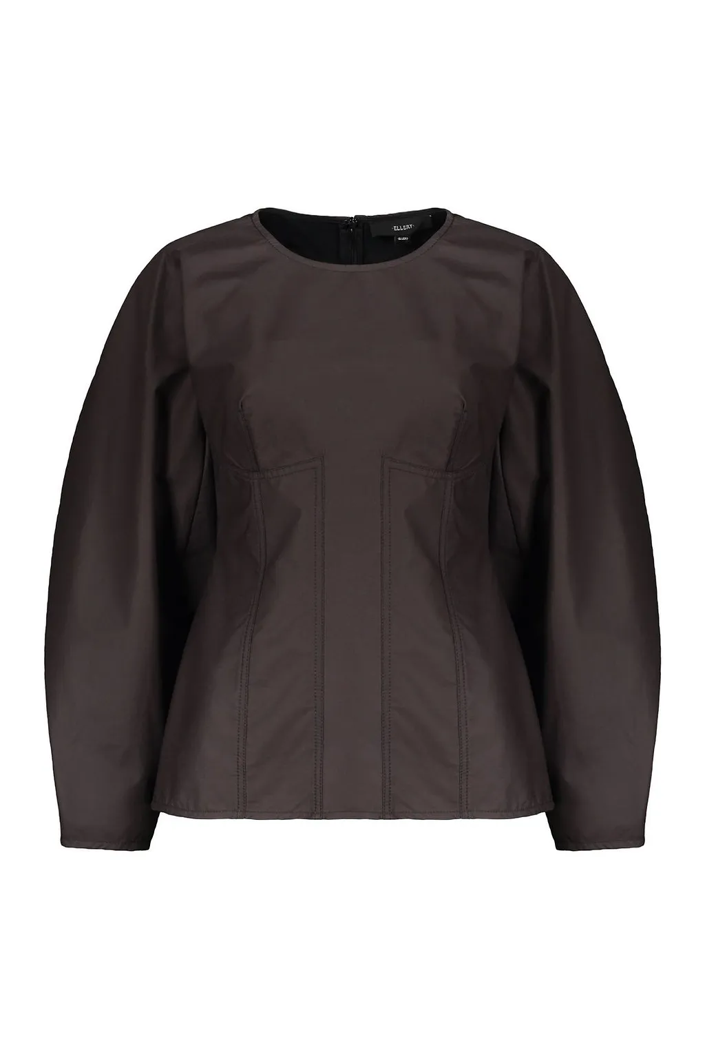 Ellery Puff-Sleeve Fitted Top