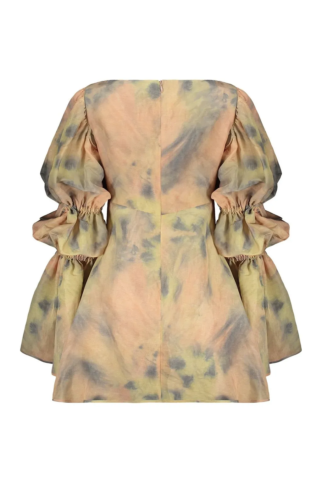 Ellery Puff-Sleeve Tie-Dye Mini Dress