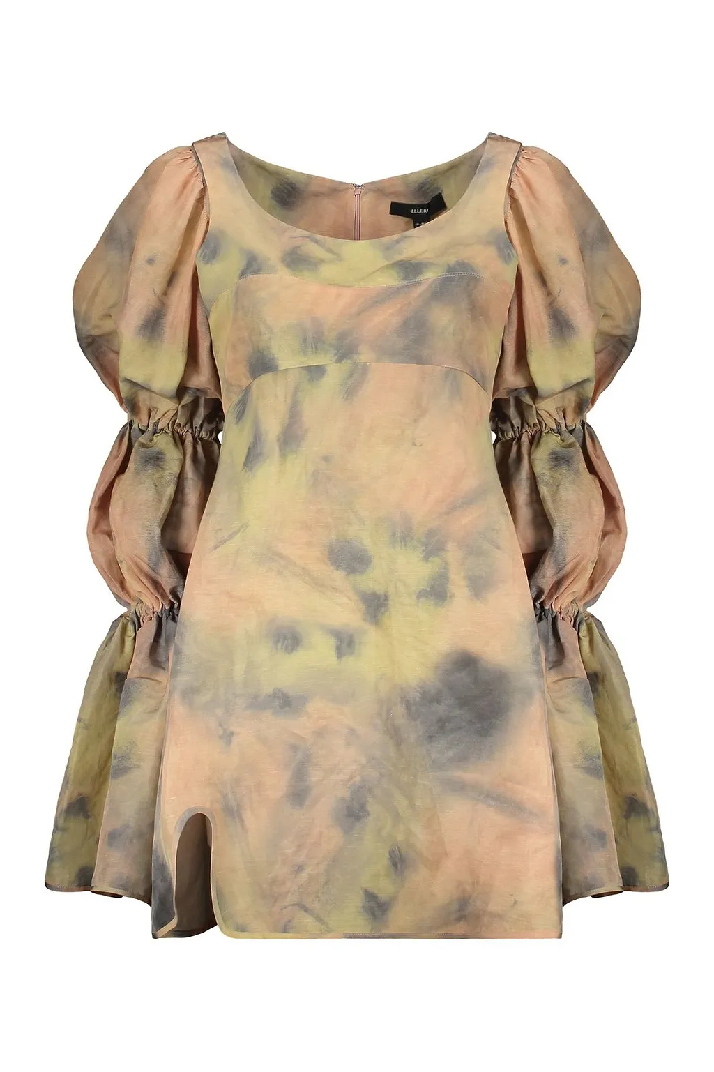 Ellery Puff-Sleeve Tie-Dye Mini Dress