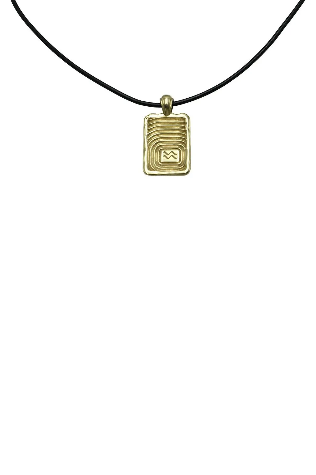 Rectangular Aquarius Pendant Necklace