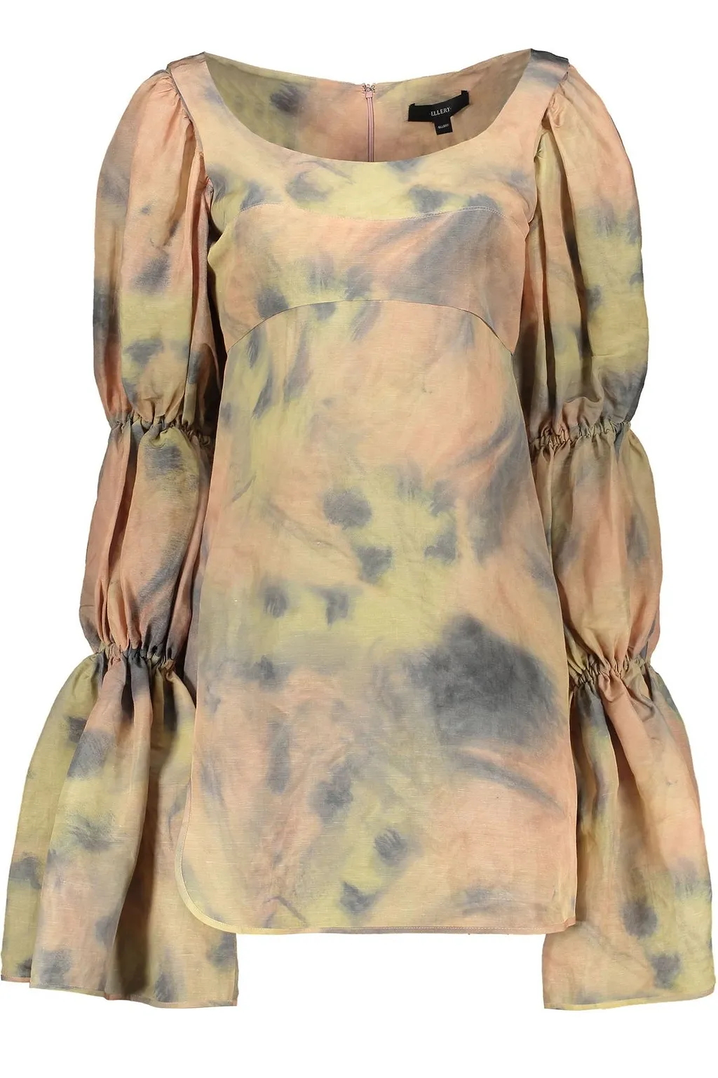 Ellery Puff-Sleeve Tie-Dye Mini Dress