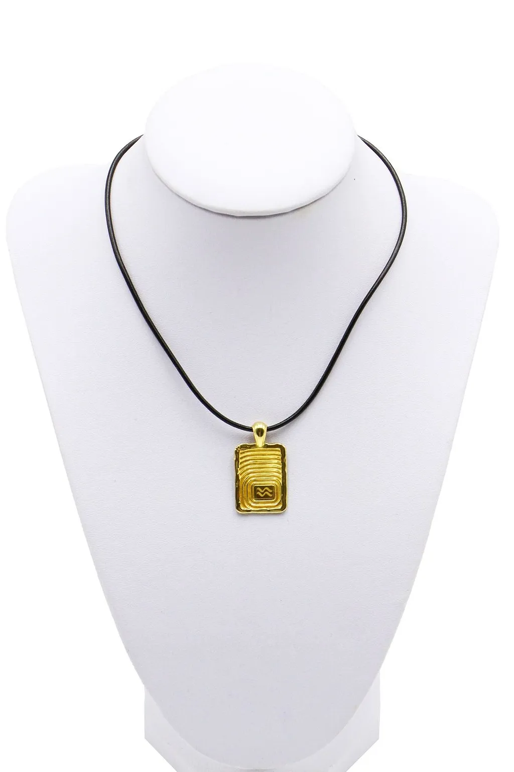 Rectangular Aquarius Pendant Necklace