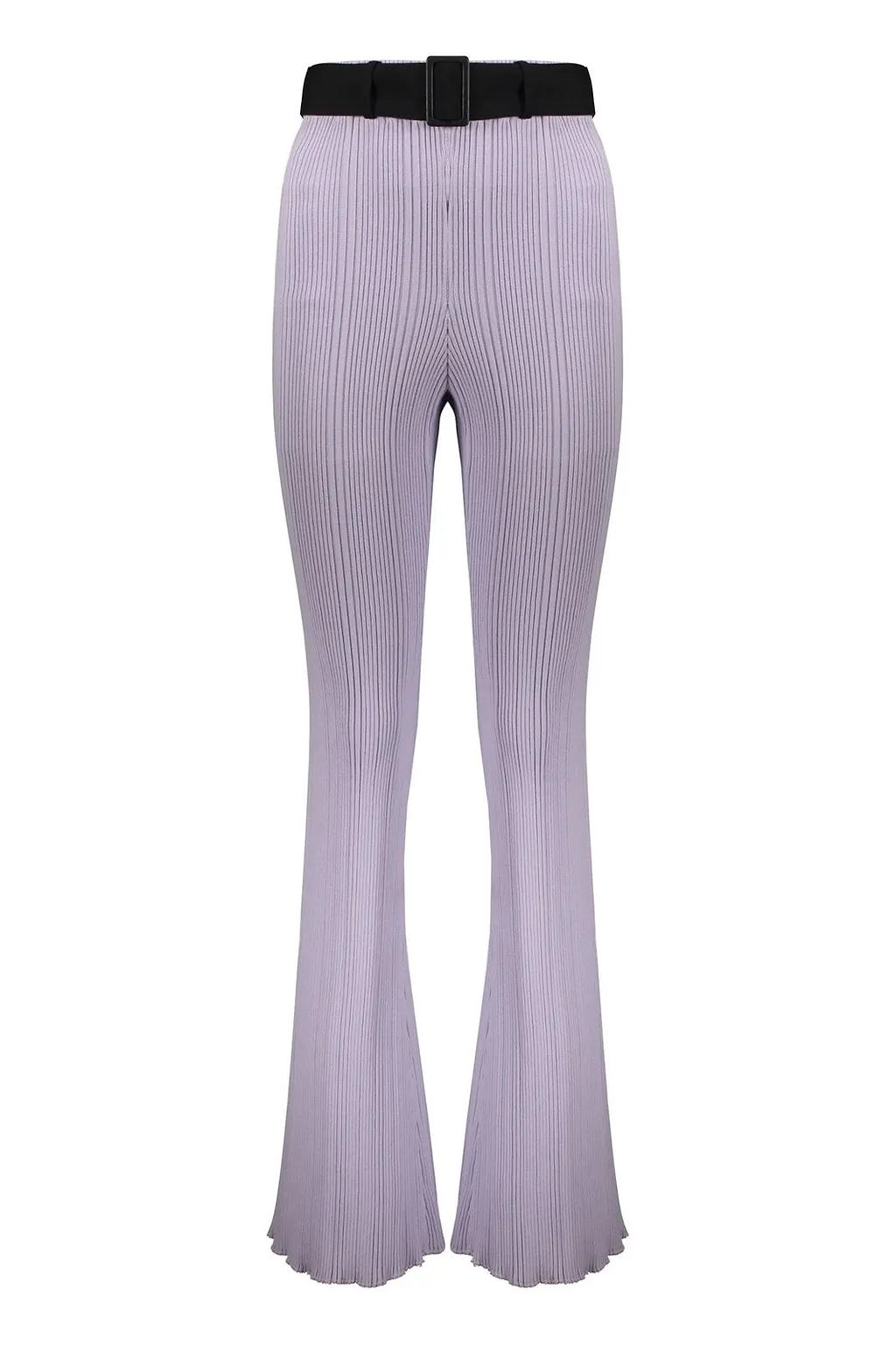 Ribbed Flared Knitted Trousers