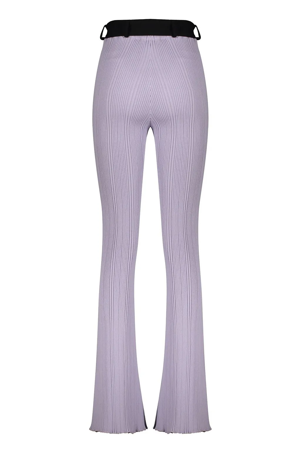 Ribbed Flared Knitted Trousers
