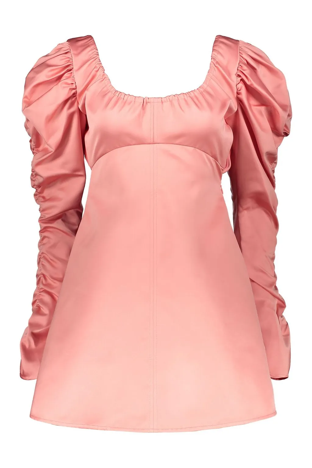 Ellery Ruched-Sleeve Mini Dress
