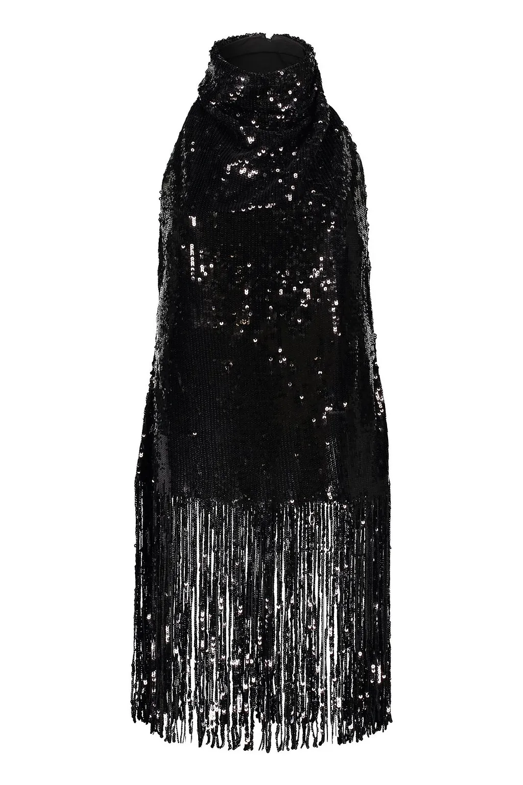 Sequinned Fringe Halter Top
