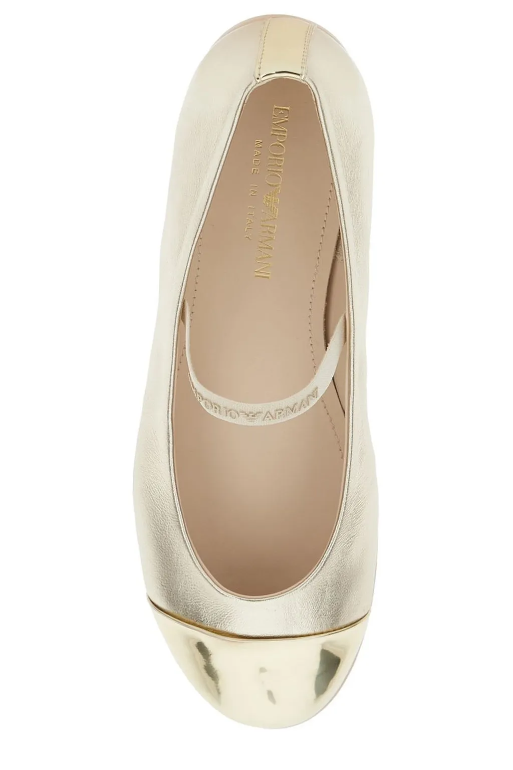 Emporio Armani Kids Laminated Strap Ballerinas
