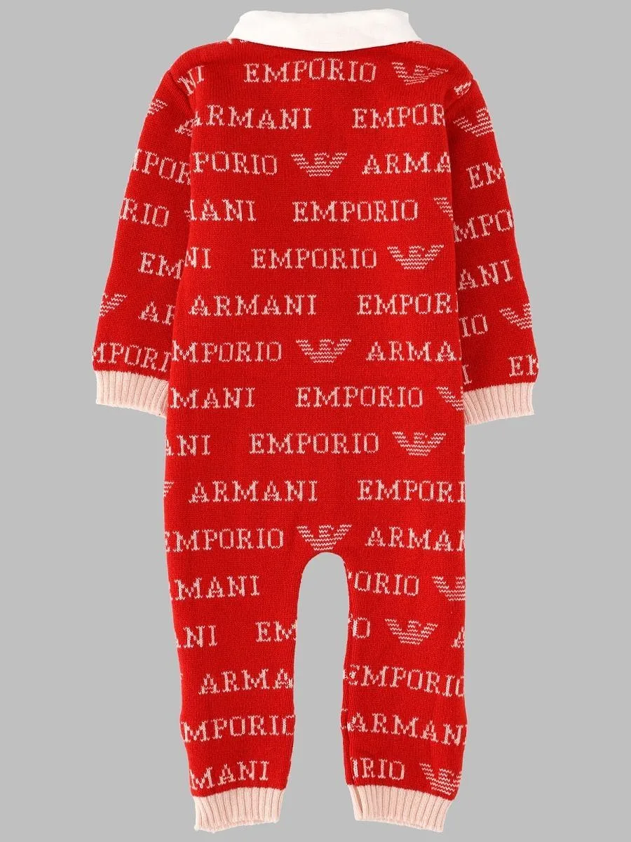 Emporio Armani Kids Logo Knit Onesie