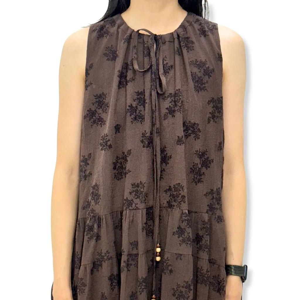 Leaf Halterneck Floral Dress