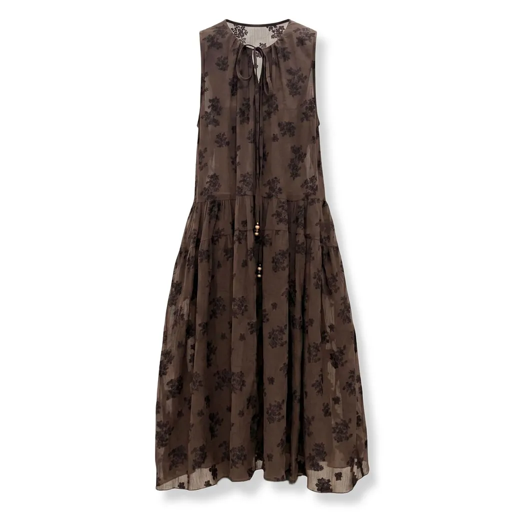 Leaf Halterneck Floral Dress