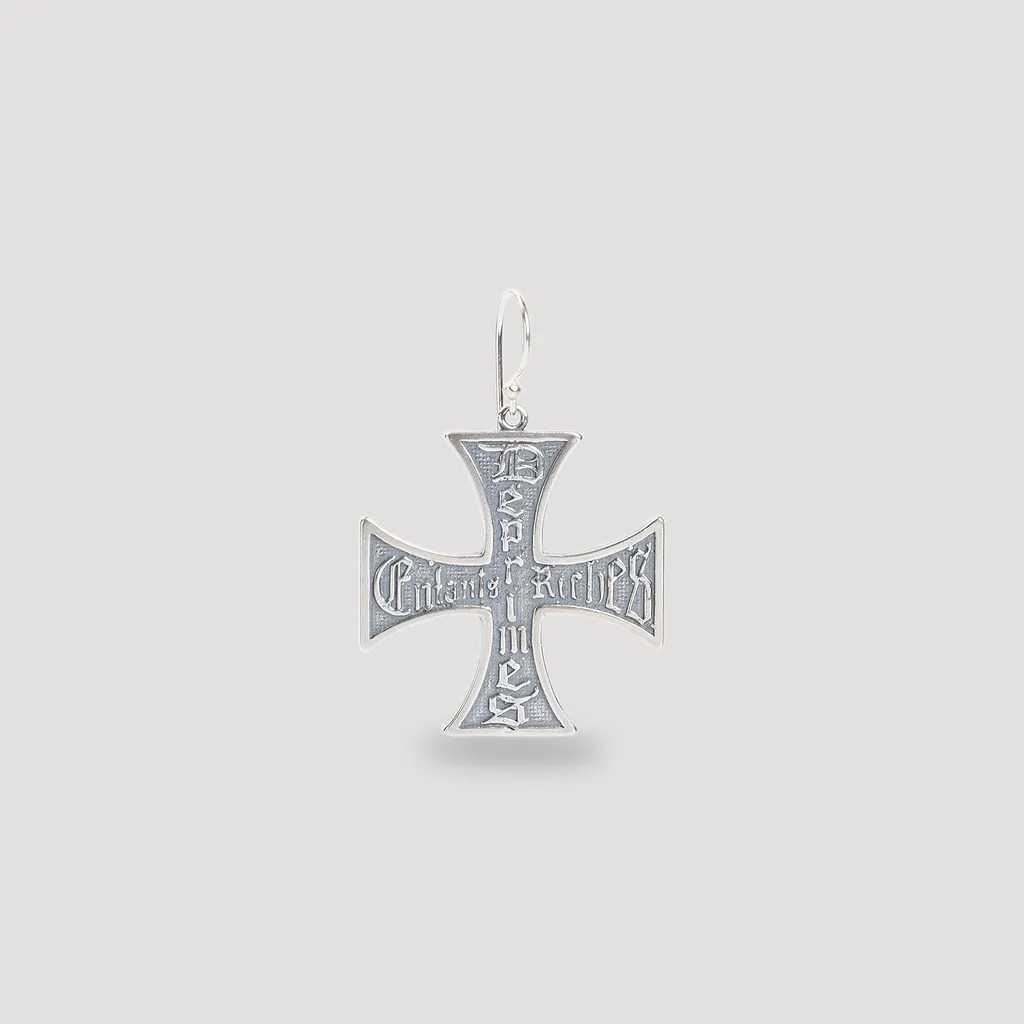 Enfants Riches Deprimes Engraved Cross Earring