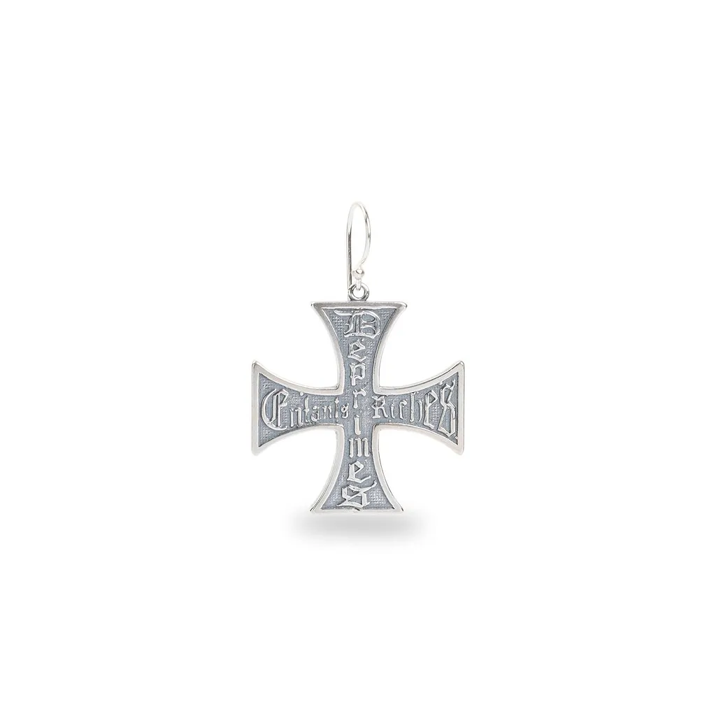 Enfants Riches Deprimes Engraved Cross Earring