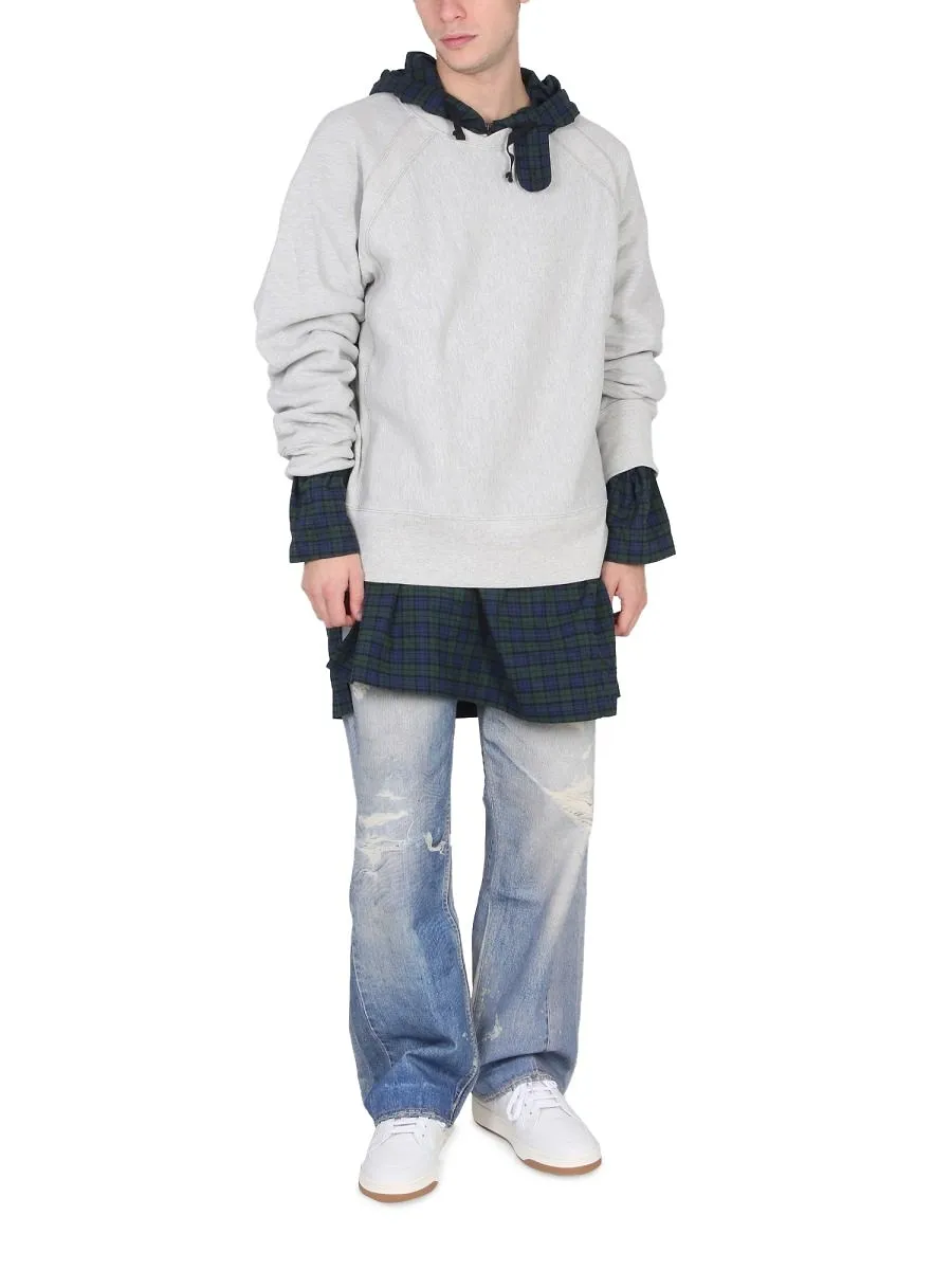 Engineered Garments Check Hooded Sweatshirt