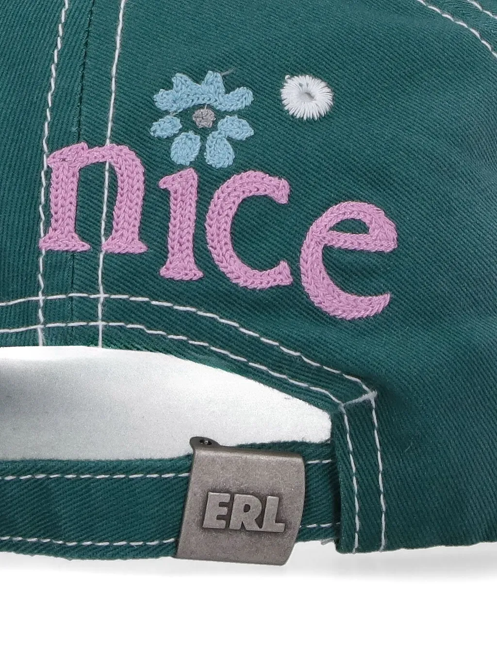 Erl Eyelet Detail Embroidered Baseball Cap
