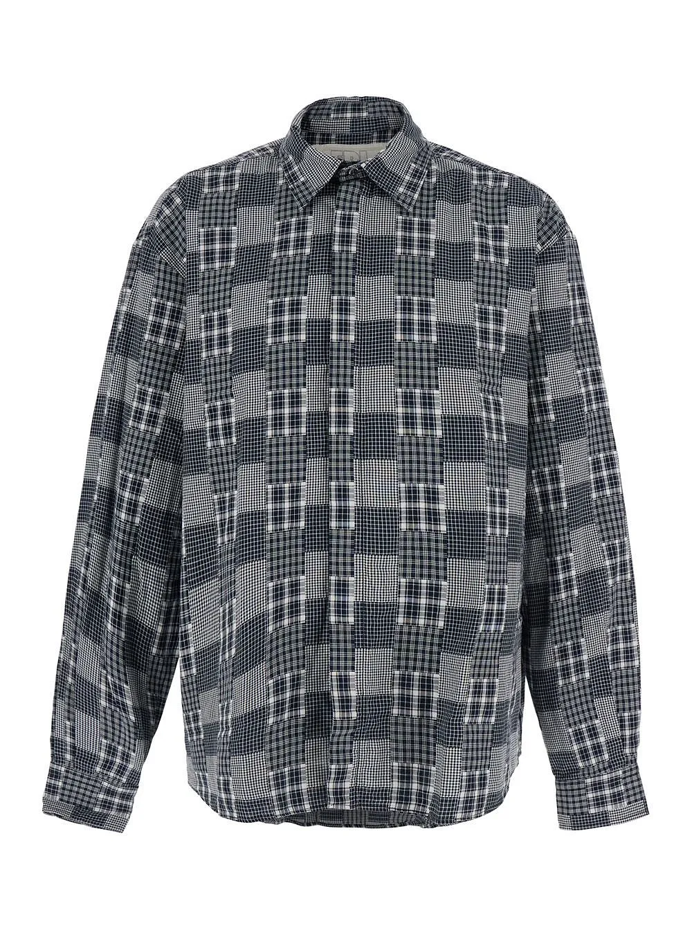 Erl Patchwork Plaid Long-Sleeve Shirt