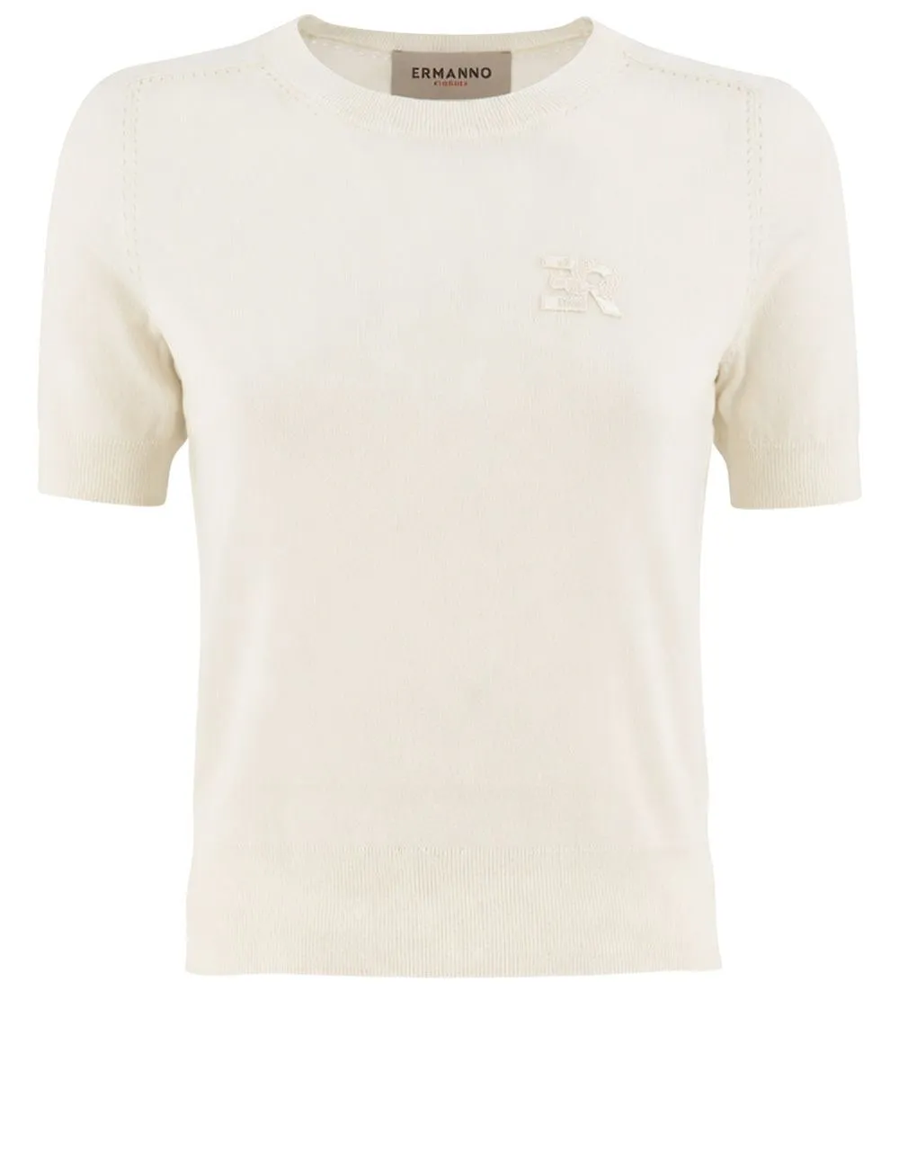 Ermanno Firenze Embroidered Logo Knitted Top