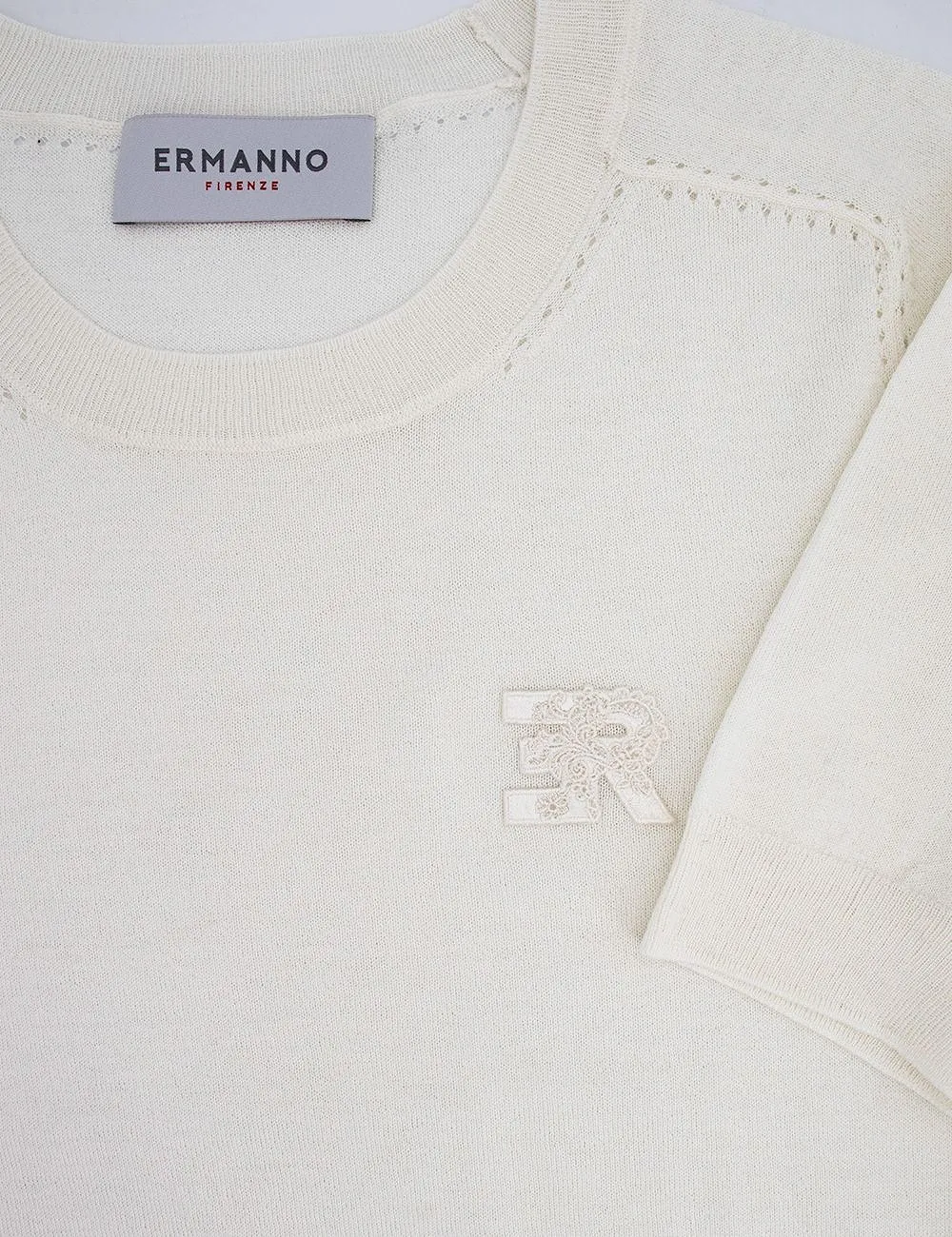 Ermanno Firenze Embroidered Logo Knitted Top
