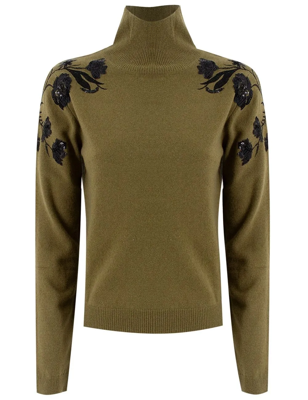 Ermanno Firenze Floral Sequined Turtleneck Jumper