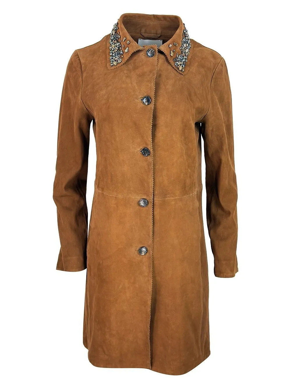 Ermanno Firenze Jewel Collar Coat
