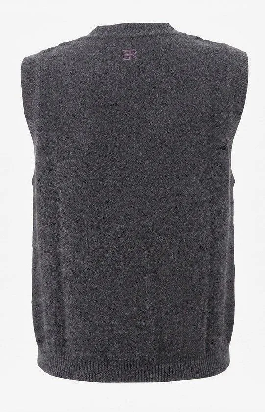 Floral Openwork Knit Waistcoat